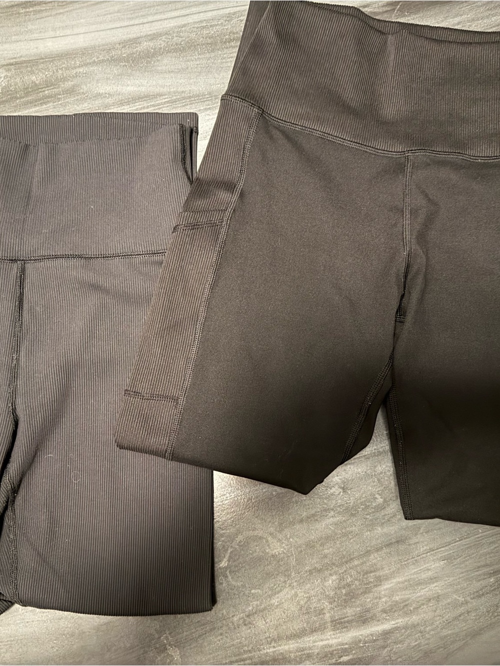 High-Waist Black Ribbed Yoga Shorts for Women